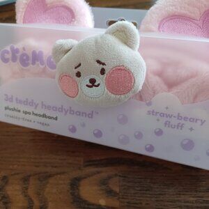 Creme plushie spa headband